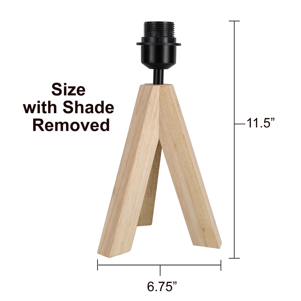 AVERO™ (2 pack) Tripod Table Lamp with Oak Finish and White Shade, 16.75 in H, One Size - AVERO™