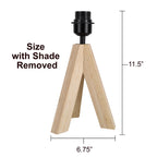 AVERO™ (2 pack) Tripod Table Lamp with Oak Finish and White Shade, 16.75 in H, One Size - AVERO™