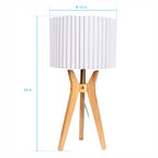 AVERO™ 24 in Tripod Table Lamp with Natural Wood Base and Pleated Shade - AVERO™