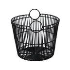 AVERO™ Large Black Poly Rattan Storage Baskets with Handles, Set of 2 - AVERO™