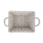 AVERO™ (2 pack) Medium White Woven Rope Decorative Storage Basket with Handles, 14.3 in x 11 in x 9 in - AVERO™
