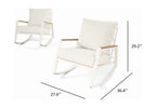 AVERO™ Marlow Outdoor Patio Rocking Chairs, 2-Pack, White Frame with Cream Cushions - AVERO™