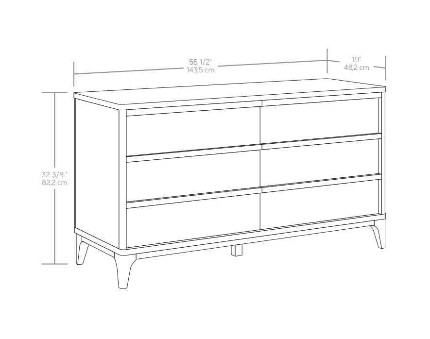 AVERO™ Greyson 6-Drawer Double Dresser, Acorn Finish - AVERO™