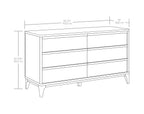 AVERO™ Greyson 6-Drawer Double Dresser, Acorn Finish - AVERO™