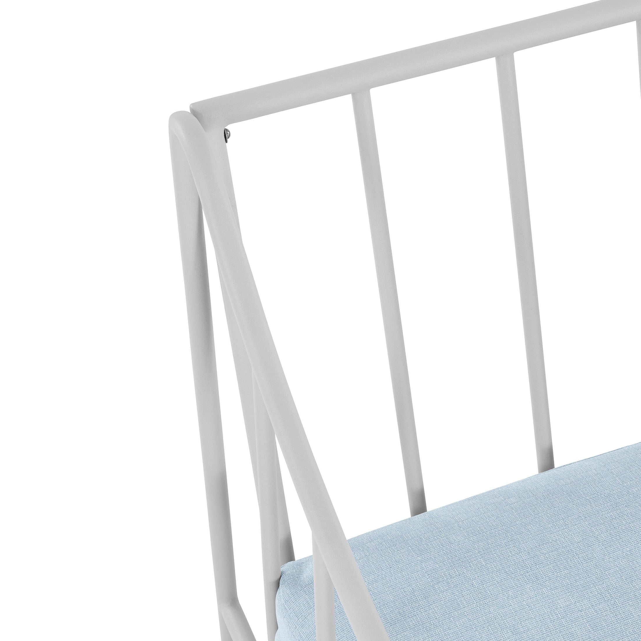 AVERO™ Aubrey Outdoor Metal Sofa with Blue Cushion - AVERO™