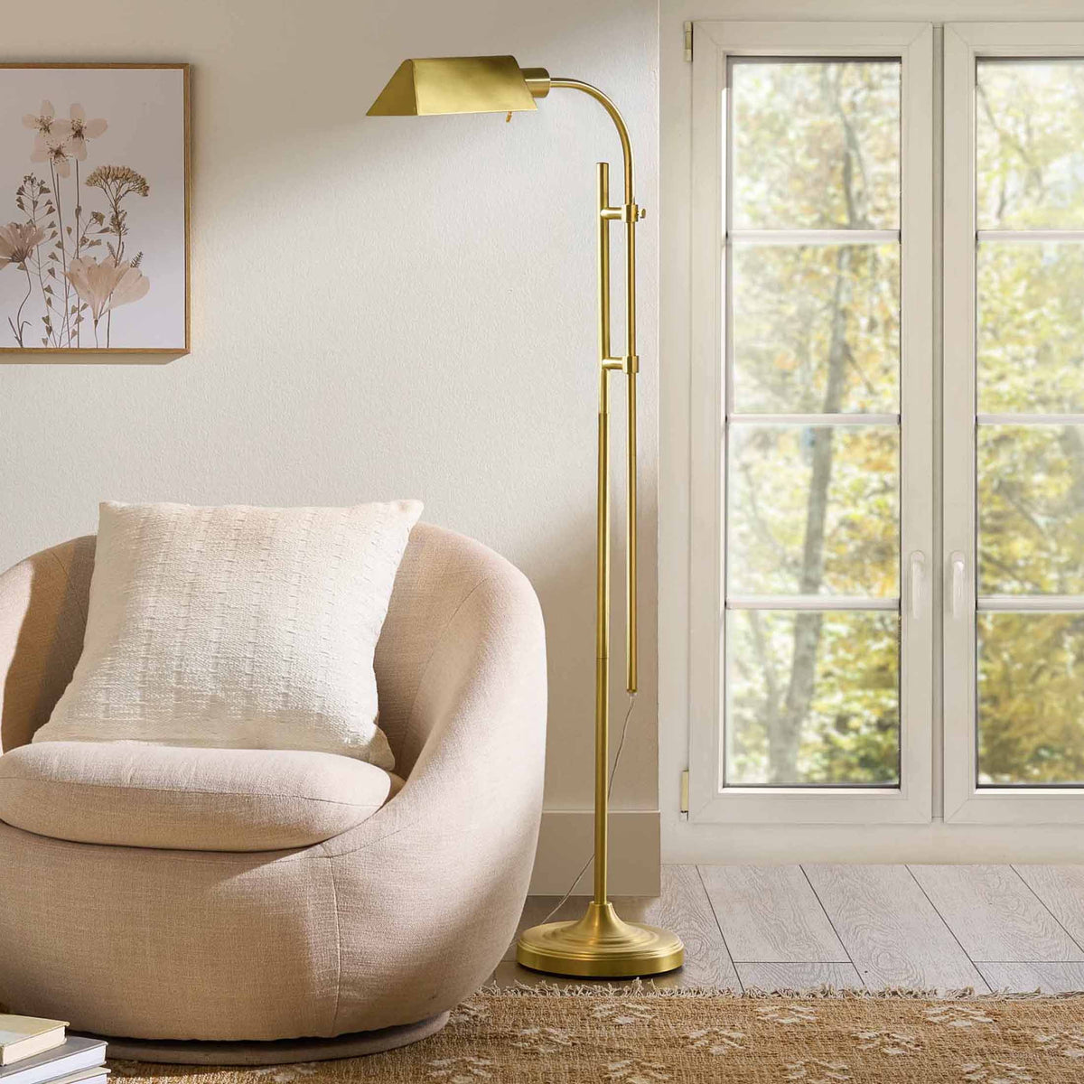 AVERO™ 1-Light Modern Adjustable Brass Floor Lamp Gold - AVERO™
