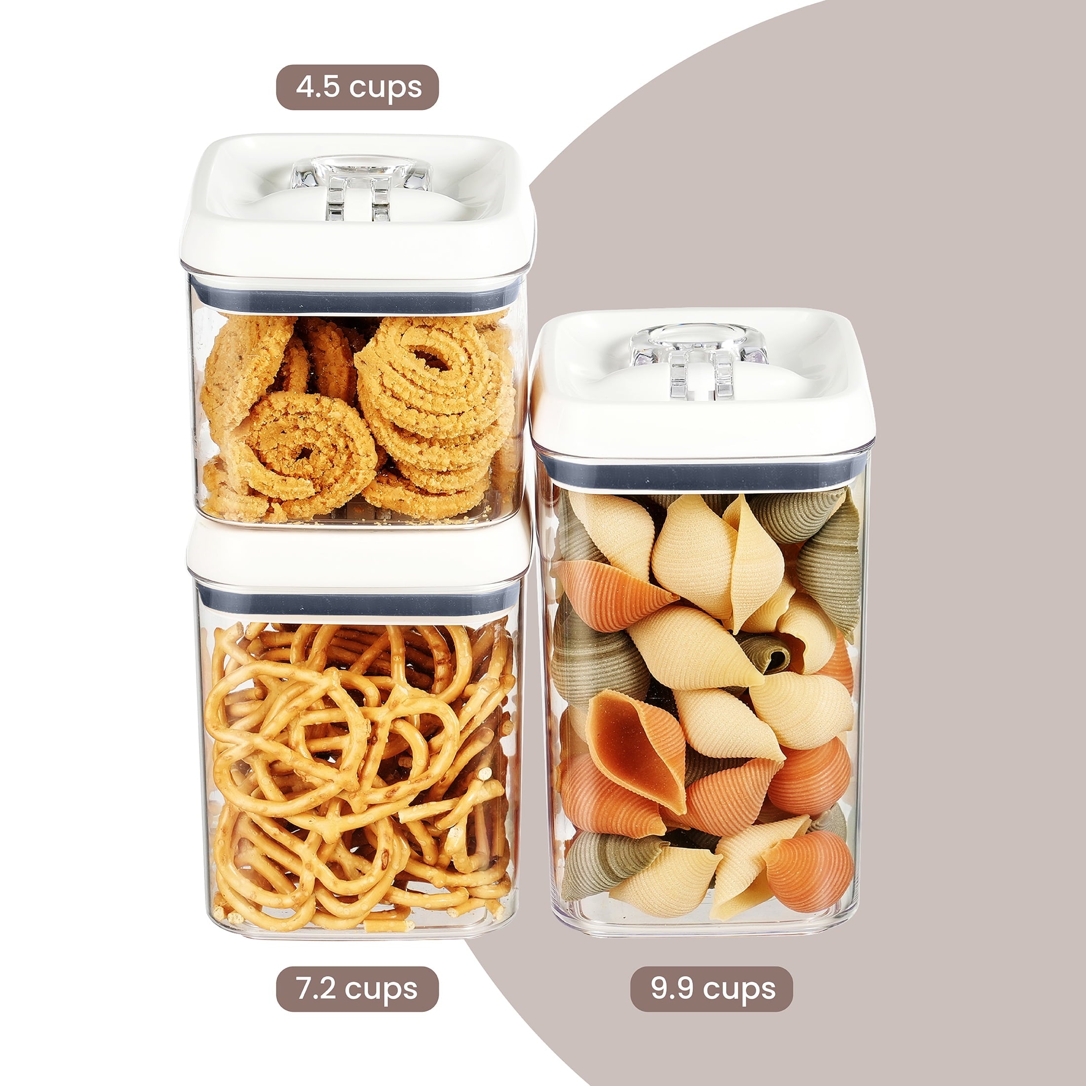 AVERO™ Flip-Tite Square Food Storage Container Set, Pack of 3 - AVERO™