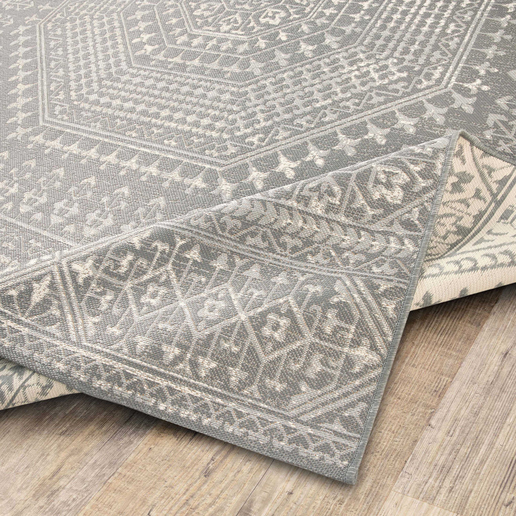 AVERO™ (2 pack) 7 x 10 Gray Medallion Outdoor Rug - AVERO™