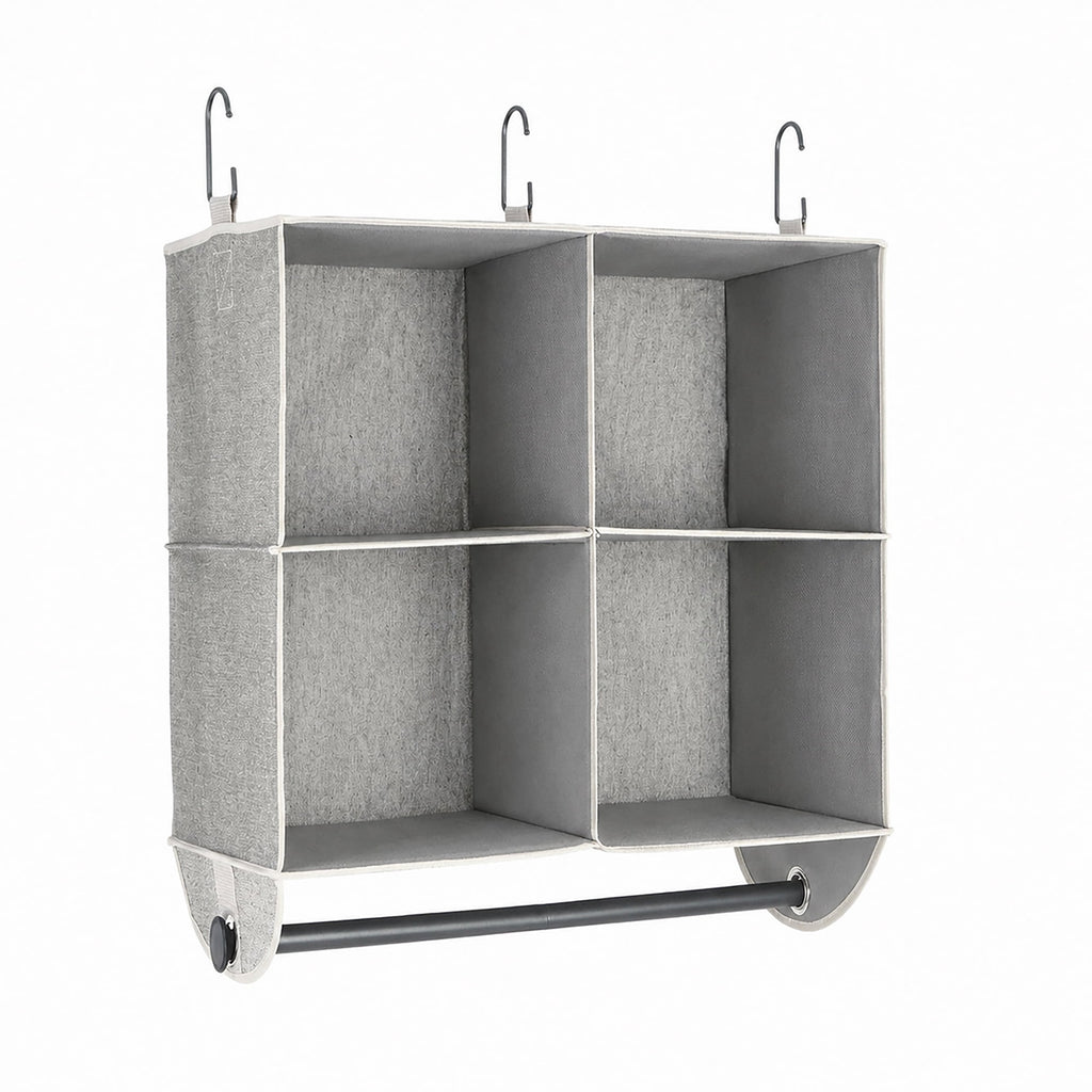AVERO™ (2 pack) 4-Shelf Gray Hanging Closet Organizer with Rack - AVERO™