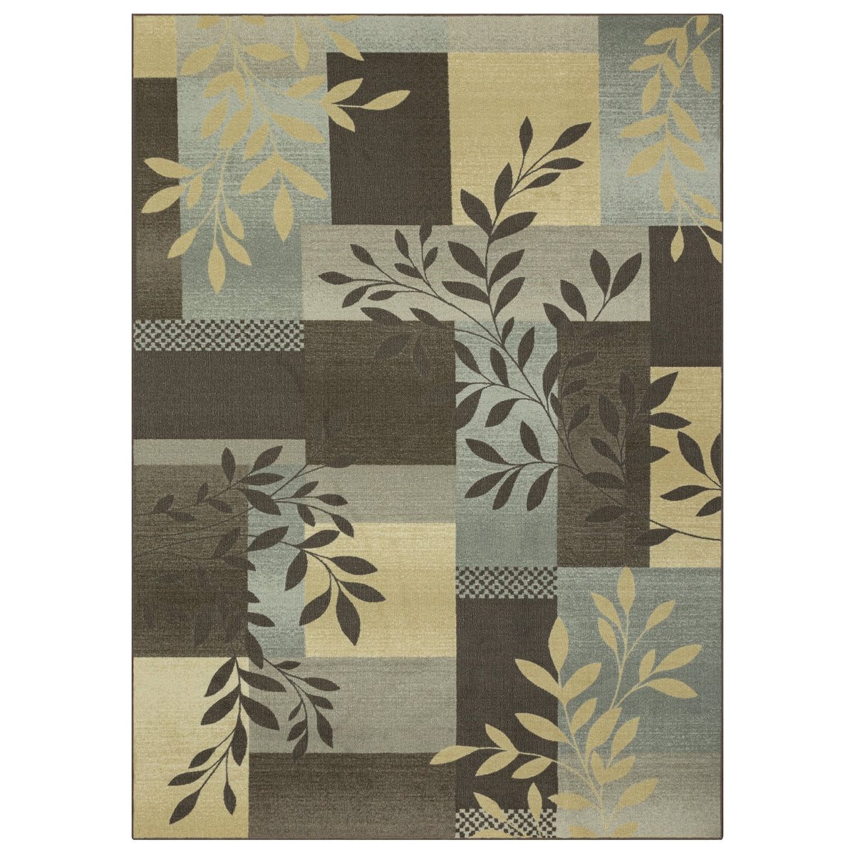 AVERO™ (2 pack) Traditional Leaf Block Gray Print Indoor Area Rug, 7' x 10' - AVERO™