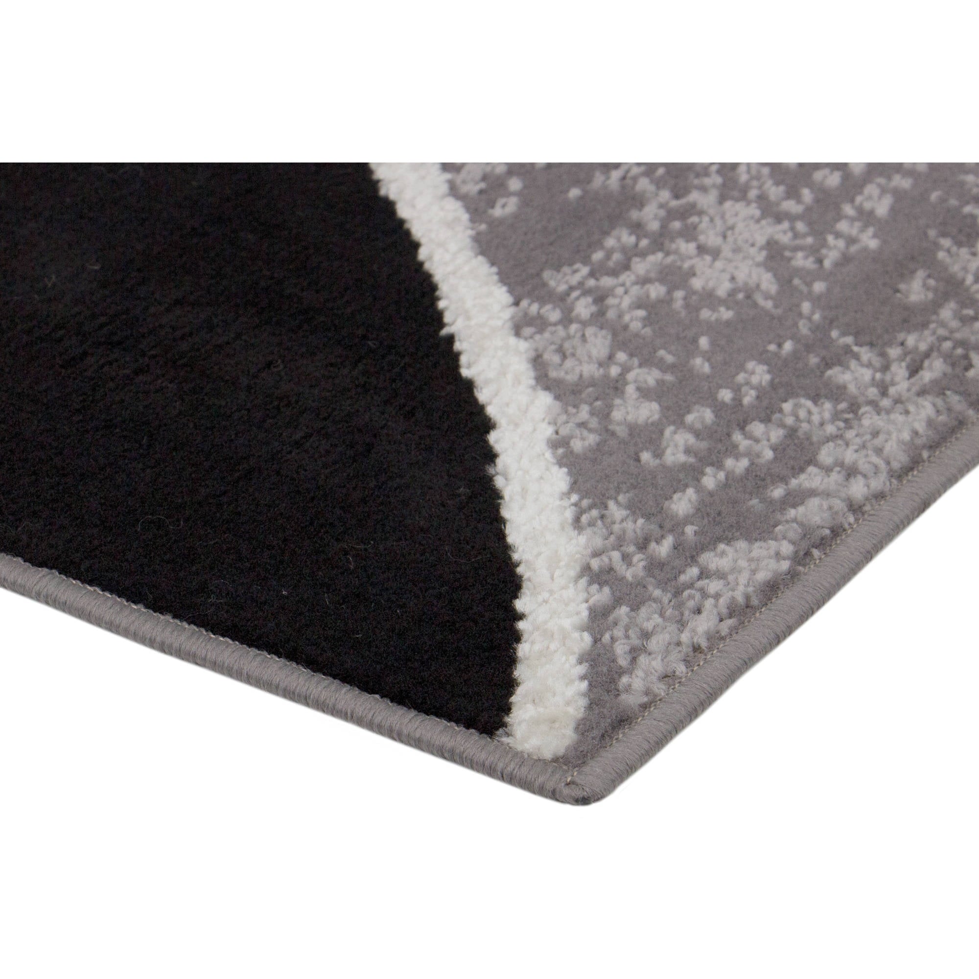 AVERO™ Block Polypropylene Rug, 4'11" x 7', Black - AVERO™