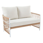 AVERO™ Lilah Outdoor Wicker Loveseat with White Cushions - AVERO™