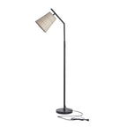 AVERO™ 60 in Boho Black Angled Floor Lamp with Rattan Shade - AVERO™
