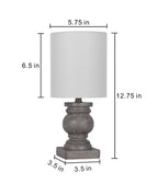 AVERO™ 4 Pack 12.75 in Mini Table Lamp Weathered Wood Finish Polyresin White Shade - AVERO™