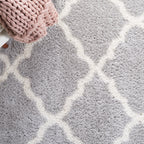AVERO™ Gray & Ivory Plush Trellis Shag Indoor Area Rug, 5' x 7' - AVERO™