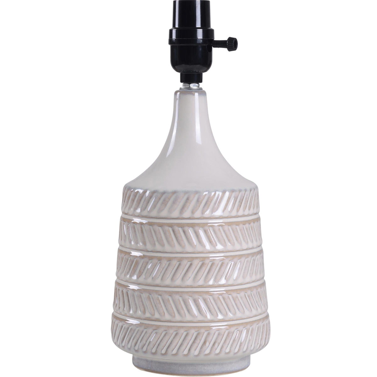 AVERO™ White and Beige Etched Ceramic Table Lamp with Shade 17"H - AVERO™