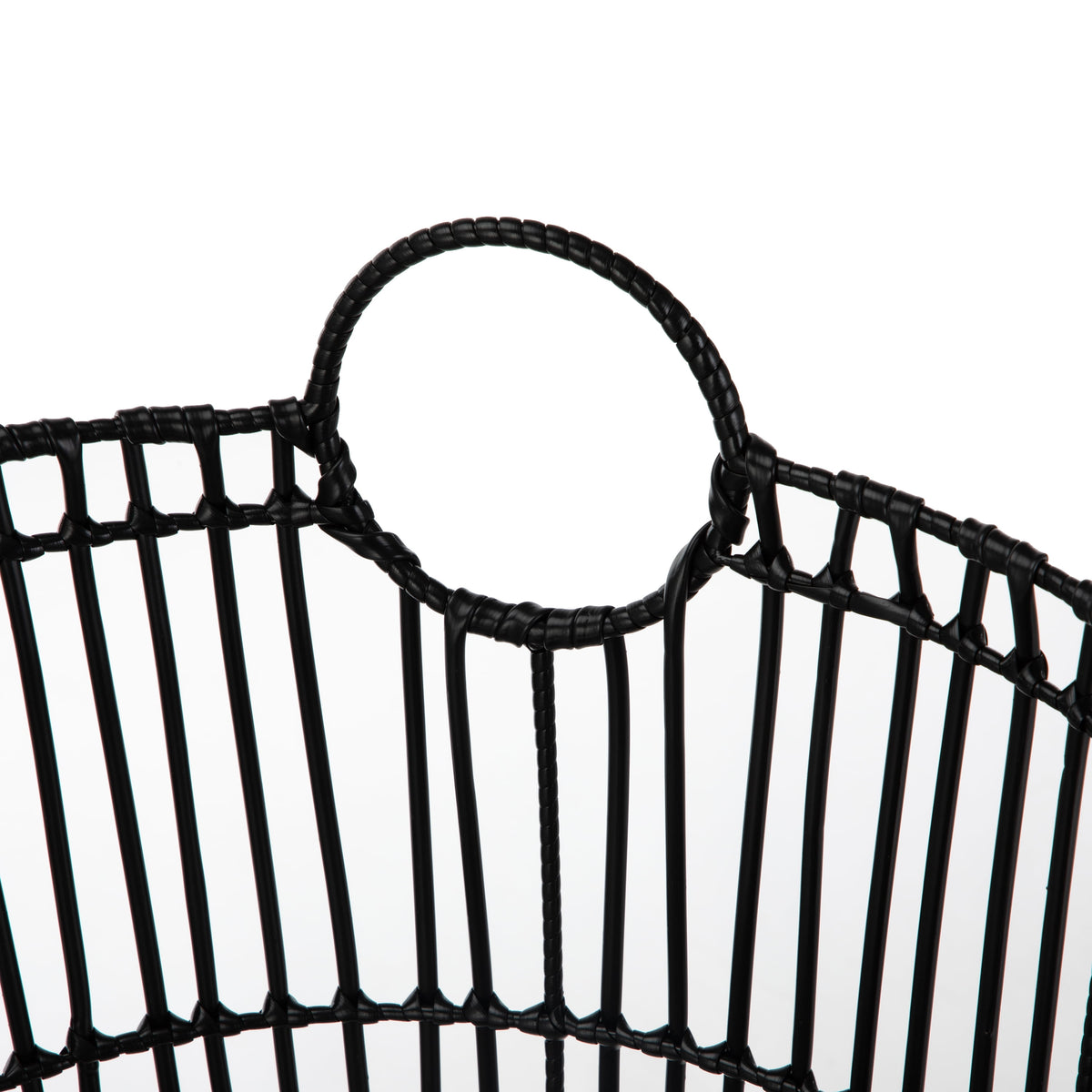 AVERO™ Large Black Poly Rattan Storage Baskets with Handles, Set of 2 - AVERO™
