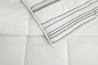 AVERO™ Ticking Stripe Cotton Quilt, Off-White, Full/Queen, All Ages - AVERO™