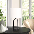AVERO™ (3 pack) 16.75 in Black Metal Arch Table Lamp with White Fabric Shade - AVERO™