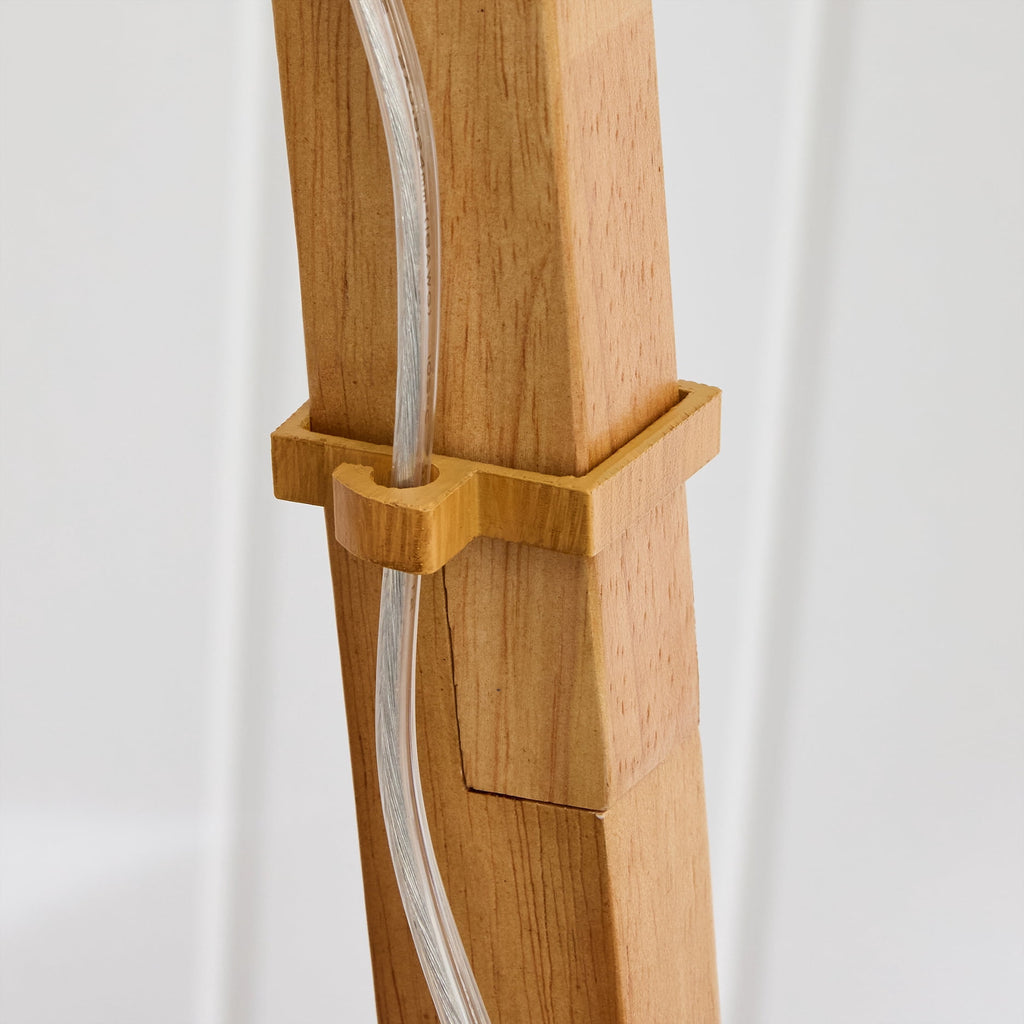 AVERO™ 63 in Natural Wood Tripod Floor Lamp with Pleated Shade - AVERO™