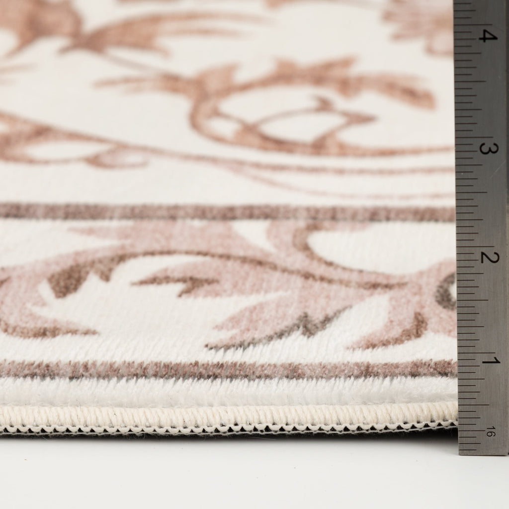 AVERO™ Tan Floral Faux Fur Indoor Area Rug, 4 ft x 5 ft 6 in - AVERO™