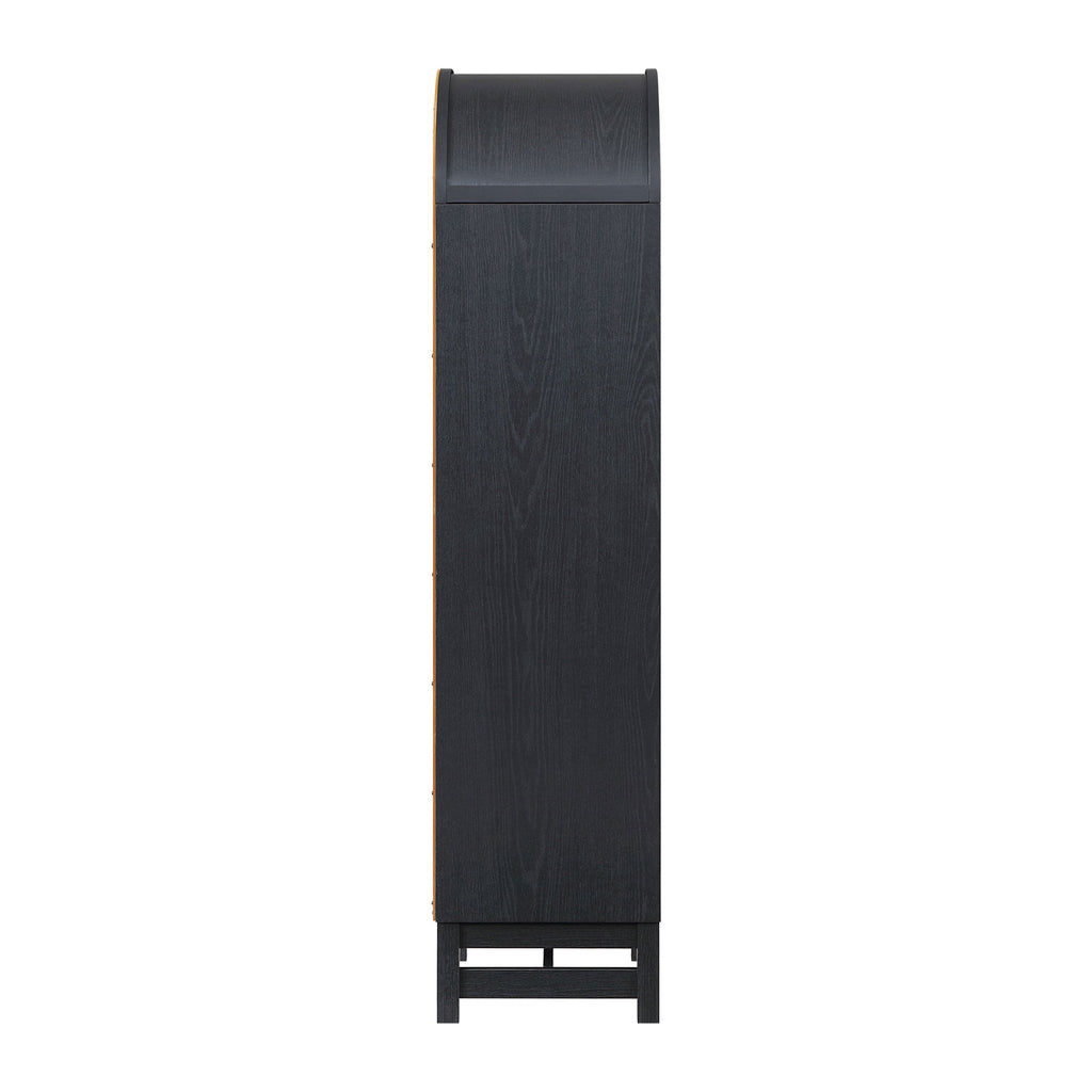 AVERO™ Juliet Narrow Arch Bookcase, Rich Black and Light Honey - AVERO™