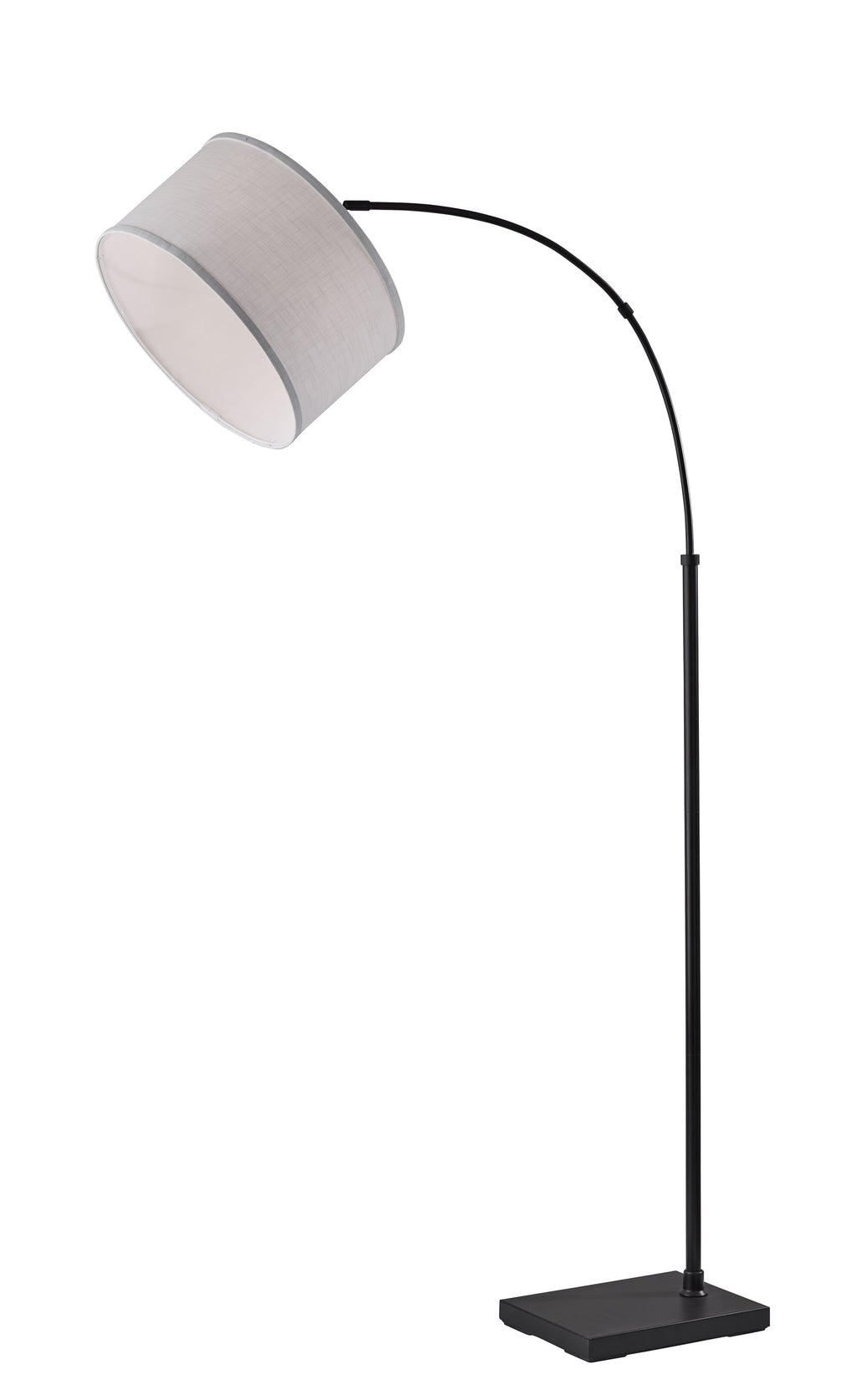 AVERO™ Michelle 71-Inch Metal Arc Floor Lamp with White Fabric Shade and 3-Way Switch - AVERO™