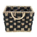 AVERO™ Large Rectangle Checkered Seagrass Storage Basket with Handles, 2 Pack - AVERO™